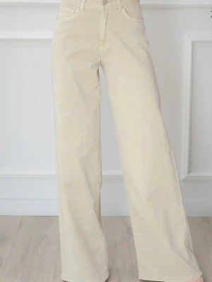 Spodnie wide leg wysoki stan beżowe Mondy Cocomoda.pl - odzież damska, sukienki, buty, dodatki