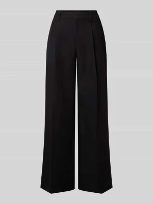 Spodnie wide leg z kantami Gina Tricot Czarny