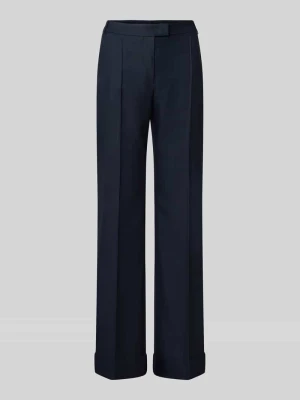 Spodnie Wide Leg z mieszanka wiskozy model 'Talia5' Boss Granatowy