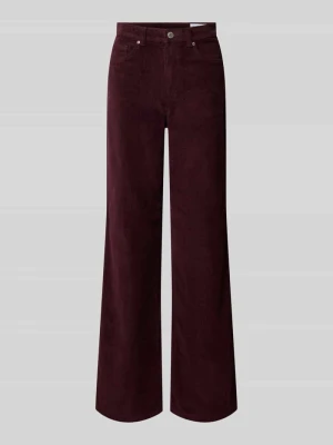 Spodnie Wide Leg z mieszanki bawełny model 'TESSA' Vero Moda Ciemnoczerwony