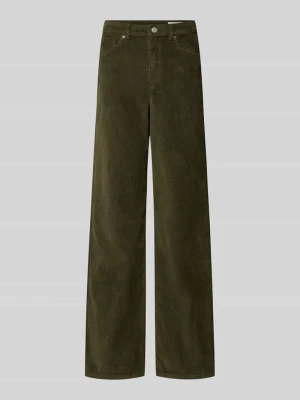 Spodnie Wide Leg z mieszanki bawełny model 'TESSA' Vero Moda Ciemnozielony