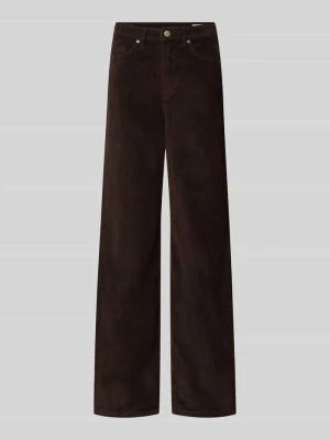 Spodnie Wide Leg z mieszanki bawełny model 'TESSA' Vero Moda Czekoladowy