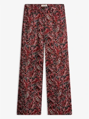 Spodnie wide leg z mieszanki bawełny ze stretchem BonPrix beżowy