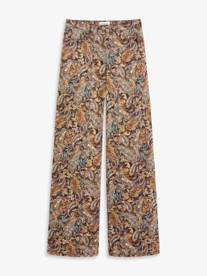 Spodnie wide leg z mieszanki bawełny ze stretchem BonPrix czarny