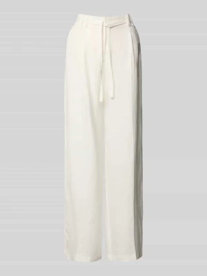 Spodnie Wide Leg z mieszanki lnu z paskiem Christian Berg Woman Selection