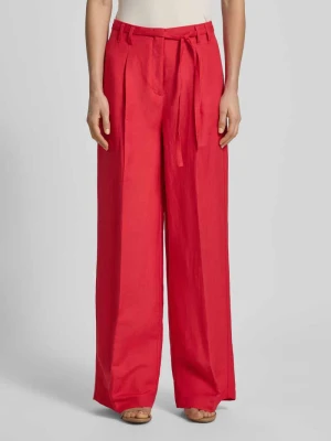 Spodnie Wide Leg z mieszanki lnu z paskiem Christian Berg Woman Selection