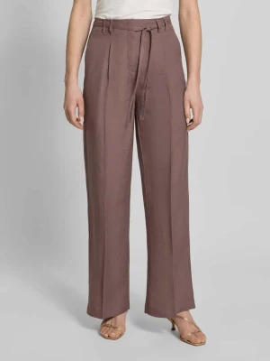 Spodnie Wide Leg z mieszanki lnu z paskiem Christian Berg Woman Selection