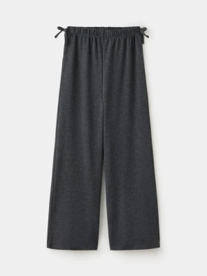 Spodnie wide leg z wiązaniami antracytowy - Dzieci - lata - MANGO KIDS