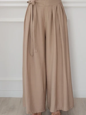 Spodnie wide leg z wiązaniem kamel Dovi Cocomoda.pl - odzież damska, sukienki, buty, dodatki
