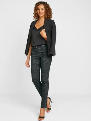 Spodnie z diagonalu z efektownym nadrukiem bonprix