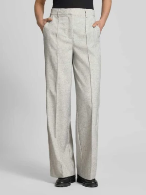 Spodnie z domieszką lnu i szwami wzdłużnymi model 'RIU' YAS