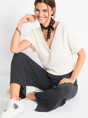 Spodnie z dżerseju 7/8, z lejącej mieszanki wiskozy bonprix