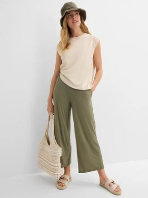 Spodnie z dżerseju 7/8, z lejącej mieszanki wiskozy bonprix