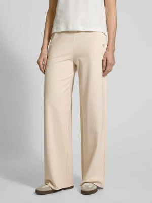 Spodnie z dżerseju o kroju relaxed fit z haftem w kształcie serca s.Oliver RED LABEL