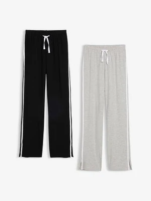 Spodnie z dżerseju z elastycznej mieszanki bawełny organicznej (2 pary) bonprix