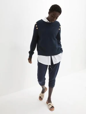 Spodnie z dżerseju z mieszanki bawełny bonprix