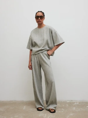 Spodnie z dzianiny strukturalnej w kolorze COOL GREY - TIDAL-XS/S Marsala