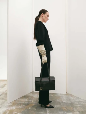 Spodnie z dzianiny z rozcięciami czarny - Kobieta - - MANGO