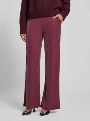 Spodnie z efektem błyszczącym z elastycznym pasem model ‘ELEINAS’ Vila