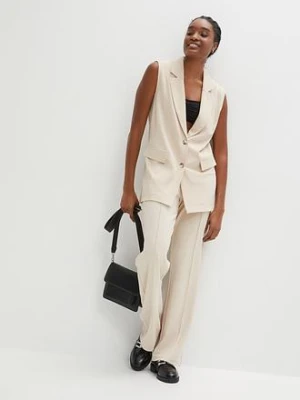 Spodnie z elastyczną gumką w talii z grubej dzianiny interlock bonprix