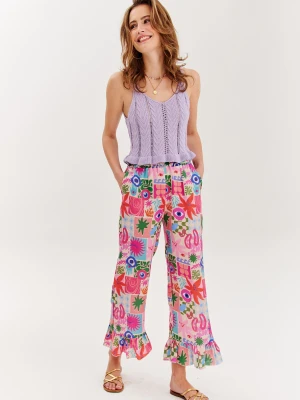 Spodnie z falbanką Club Del Sol XS