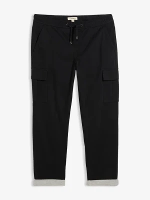 Spodnie z gumką w talii, relaxed fit, zwężane nogawki BonPrix czarny
