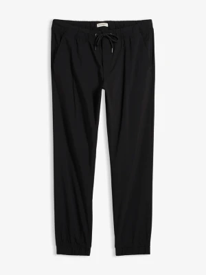 Spodnie z gumką w talii, straight, relaxed fit BonPrix czarny