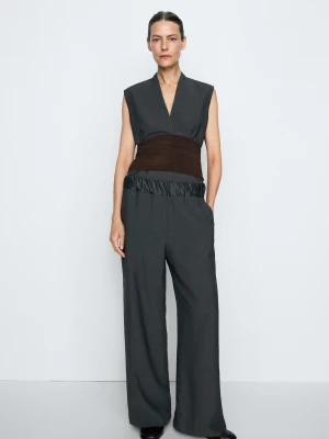 Spodnie Z Gumką W Talii Total Look – Studio - Pruski Błękit - Massimo Dutti - Female