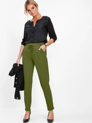 Spodnie z gumką w talii, z mieszanki wiskozy bonprix