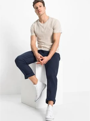 Spodnie  z gumką w talii z przewiewnej mieszanki lnu, straight bonprix