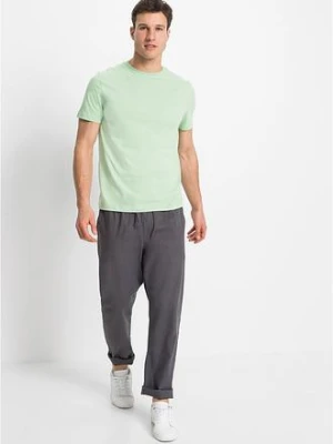 Spodnie  z gumką w talii z przewiewnej mieszanki lnu, straight bonprix