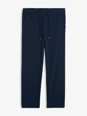 Spodnie z gumką w talii, ze stretchem, krój relaxed fit, straight BonPrix niebieski