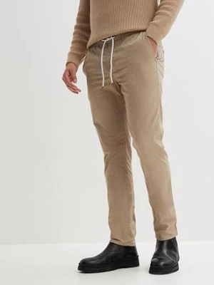 Spodnie z gumką w talii, ze stretchem, slim fit, prosta nogawka bonprix