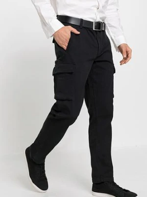 Spodnie z kieszeniami cargo, z czystej bawełny z domieszką stretchu, regular fit, straight bonprix