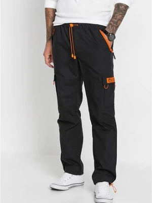 Spodnie z kieszeniami cargo, z gumką w talii, o kroju relaxed fit, straight bonprix