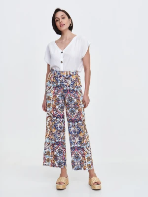 Spodnie z kolorowym printem z szeroką nogawką Top Secret