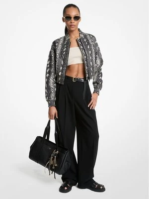 Spodnie z krepy z szeroką nogawką i plisami MICHAEL Michael Kors