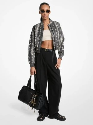 Spodnie z krepy z szeroką nogawką i plisami MICHAEL Michael Kors