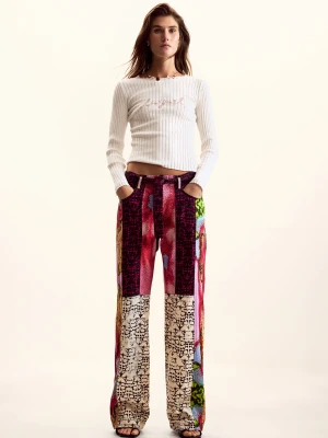 Spodnie o swobodnym kroju patch Desigual