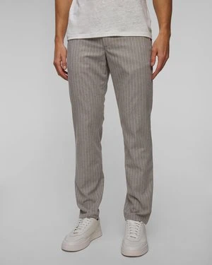 Spodnie Z Lnem Męskie Alberto Lou-j - Linen Stripe