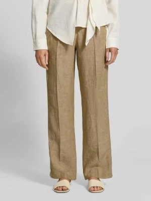 Spodnie z lnu o kroju regular fit z lampasami model 'MAINE' BRAX