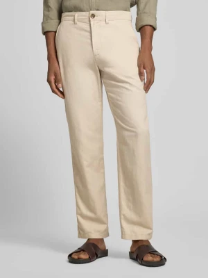 Spodnie z lnu o kroju regular fit z mieszanki bawełny i lnu model 'MILES' Selected Homme