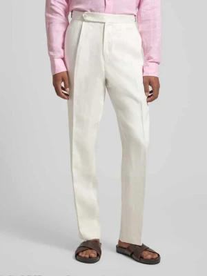 Spodnie z lnu o kroju relaxed fit z czystego lnu model 'PERINO' Boss