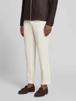 Spodnie z lnu o kroju slim fit z czystego lnu model 'Fabio' BRAX