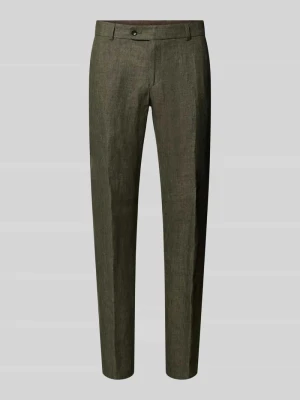 Spodnie z lnu o kroju slim fit z czystego lnu model 'Tomte' carl gross