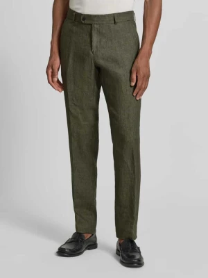 Spodnie z lnu o kroju slim fit z czystego lnu model 'Tomte' carl gross