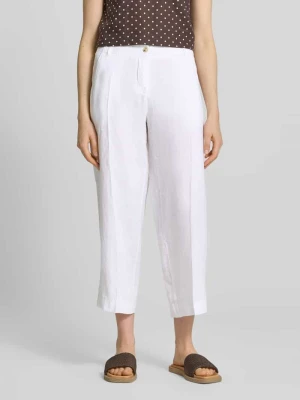 Spodnie z lnu o kroju straight fit z elastycznym pasem BRAX