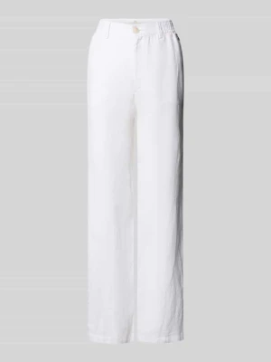 Spodnie z lnu o kroju straight fit z elastycznym pasem FYNCH-HATTON