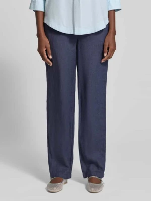 Spodnie z lnu o kroju straight fit z elastycznym pasem FYNCH-HATTON