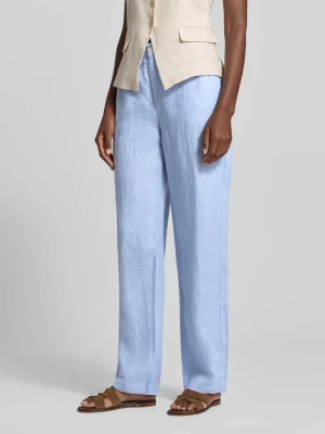 Spodnie z lnu o kroju straight fit z elastycznym pasem FYNCH-HATTON